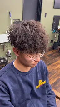 撮影モデル　カット+ツイストスパイラルパーマ