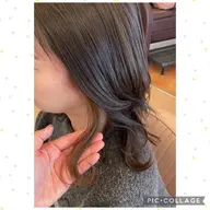 【イヤリングカラー】　カット+カラー+ポイントブリーチ+トリートメント　（胸下+1100円）