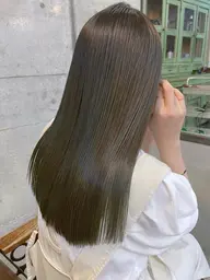 前髪cut + アディクシーカラー + 3stepトリートメント🍸