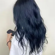 💙透明感抜群ネイビーブルー💙　　✨ダメージ94%カットケアブリーチ✨＋ワンカラー✨