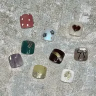 👣フット👣 ワンカラー+選べる親指アート🐝🌟