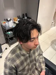 【お🉐】 🟢🟡メンズカット&ケアパーマ&ハホニコトリートメント+スタイリング