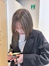 【ブリーチなしで透明感】  カット➕ブリーチなしダブルカラー➕ツヤトリートメント🫧