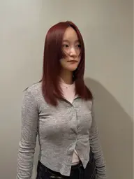 【ブリーチなしWカラー】🌿抜け感ケアカラー+こだわり顔周りカット🌿