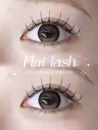 💗マツエク💗フラットラッシュ100 本🌟コーティング仕上げ無料✨オフあり無料✨