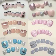 《フットネイル👣》トレンド/華やかアート100種類から選択🫧　オフなし/ワンホン/韓国/ニュアンス/パラジェル別途