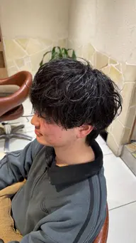 カット＋シャドウパーマ＋眉カット【新宿/メンズ/無造作/束感/メンズパーマ/韓国風】