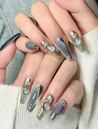 チップ長さ出しミラーフレンチ／ガラスフレンチ