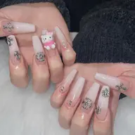 【長さだし10本】カラグラコース①お好きな2色・ストーン10粒まで・ラメかけ、ラメちらし可※長さMまで