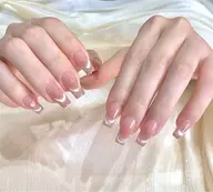 ❤️❤️❤️2月限定（チップ長さだし）オフあり　チーク+マグネットフレンチネイル♪