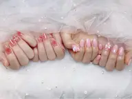 チップスカルプ長さだし込み➕チークネイル➕マグネットフレンチ