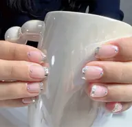 クリアベース　ガラスフレンチネイル