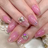 【オフなし】ジェルシンプルアート90h付け放題ジェルアート、ストーン目安4本アート位(初回の方¥1000引き)