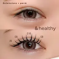 & healthy ✨️ (エクステ×パーマ) 120本 ⚠️注意事項をご確認の上ご予約ください。オフあり＋550