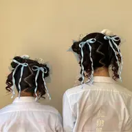 【🎌体育祭ヘアセット☀️】早朝ok🙆🏼🩵飾りなしヘアセットのみ‪·͜· ❤︎‬
