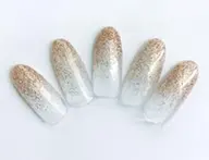 オフ込み　ラメグラデーション（根本がクリアで、先端がラメのグラデーション）ファイリング、ドライケア込み