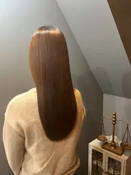 ＊リタッチ×ダメージ最小限＊【アミノ式美髪酸性縮毛矯正（リタッチ）+アミノ酸髪質改善トリートメント+集中補修TR】