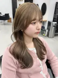 【人気No2】レイヤーカット+ブリーチなしダブルカラー+リッチトリートメント🔹ミニモ学割/韓国ヘア