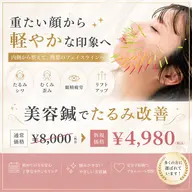 【人気No.1メニュー】美容鍼(たるみ 小顔 ほうれい線 眼精疲労 顔のむくみ リフトアップ たるみ)(60分)