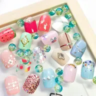 【フット】親指アート+ワンカラー 新規ジェルオフ無料