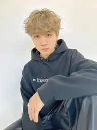 【メンズ人気・モテチェン】骨格補正カット＋スパイラルパーマ＋カラー