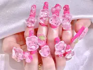 🔥業界最安値🔥【長さ出し10本】持ち込み120分デザイン放題，パーツ無制限つけ放題¥15980→¥11980