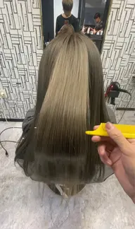 ブリーチリタッチ＋デザインカラー＋炭酸スパ。