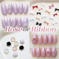 【オフ無料】選べるリボンor薔薇パーツ×ワンカラー🎀🌹オフあり/シンプル/オフィスネイル/リボンネイル/パラジェル可