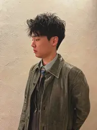 メンズカット+フェザーパーマ(眉カット無料サービスあり)