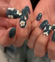 カジュアルぷっくりフラワー🌼ニュアンスネイル