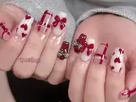 自爪シンプルアート10本やり放題🎀持ち込み可（ガーリー💕ワンホン✨）¥9900