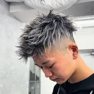 ☦︎︎メンズ限定☦︎︎【🤍𝔚𝔥𝔦𝔱𝔢 𝔪𝔢𝔰𝔥 🖤】カット無しホワイトメッシュ➕スタイリング🐺