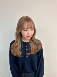 【ミニモ限定】💎カット& ケアブリーチ&艶カラー¥15400 /お顔周りレイヤー/韓国ヘア