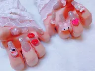 ★チップの長さだし10本/有料パーツ10個/ストーン20個まで/ワンカラー/ラメグラ/1色