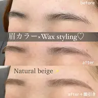 カラー+美眉毛アイブロウWAXスタイリング+眉メイク仕上げ￥6300［眉毛］