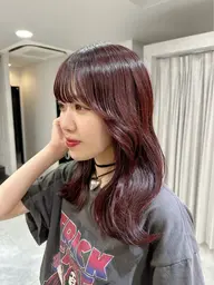 ピンクブラウンカラー🎀🍒(ワンカラー)+トリートメント