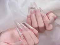 【ハンド】🩷ロングチップスカルプ持ち込みデザイン🩷地雷系、店内パーツ無制限　￥17980 →11980