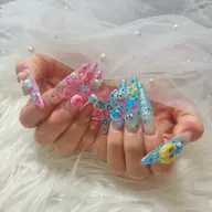 💚チップ10本長さだし+時間内パーツつけ放題　オフあり＊ベースはワンカラーかラメグラ