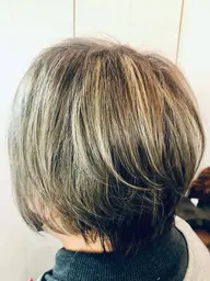 🧑‍🦳☘️白髪ハイライト➕ブロー🍀🧑‍🦳