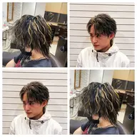 カット➕ハイライトorローライト【メンズ ローライト メンズカット デザインカラー メッシュ ハイライト】