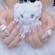 ゴテゴテネイル•ネイルチップ長さ出し10本＋デザインやり、つけ放題💖