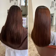 【ダメージの少ないストレート】カット+酸性ストレート+ライト髪質改善Tr(※胸下+1,500円)