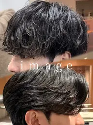 メンズカット+フェザーパーマ,シャドウパーマ