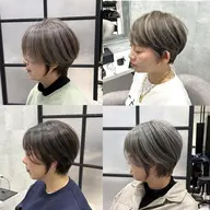 新規|白髪ぼかしハイライト+似合わせカット+艶カラー