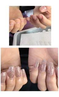 ハンドジェルネイル　長さだし×ワンカラー