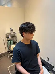 メンズカット＋波巻きパーマ