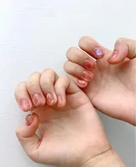 ハンド❤️むら塗りニュアンス★ラメ、ホイルアート4本付き