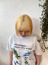 【切りっぱなしボブカット＋ブリーチカラー】夏に向けて大イメチェン🪞💭※ケアブリーチ＋1650