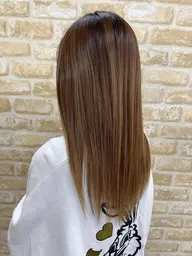 切り揃えカット+全体白髪染め(肩下30㎝以内))生コラーゲントリートメント