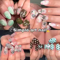 ②【オフ有り】シンプルアートネイル（ワンカラーベース+アートネイル）✨